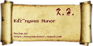 Könyves Hunor névjegykártya